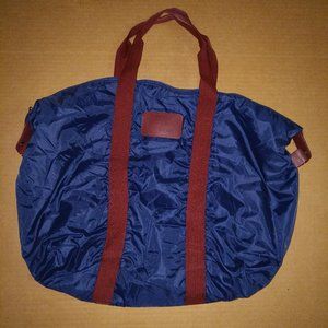PIERRE CARDIN NAVY NYLON DUFFEL WITH STRAP HANDLES